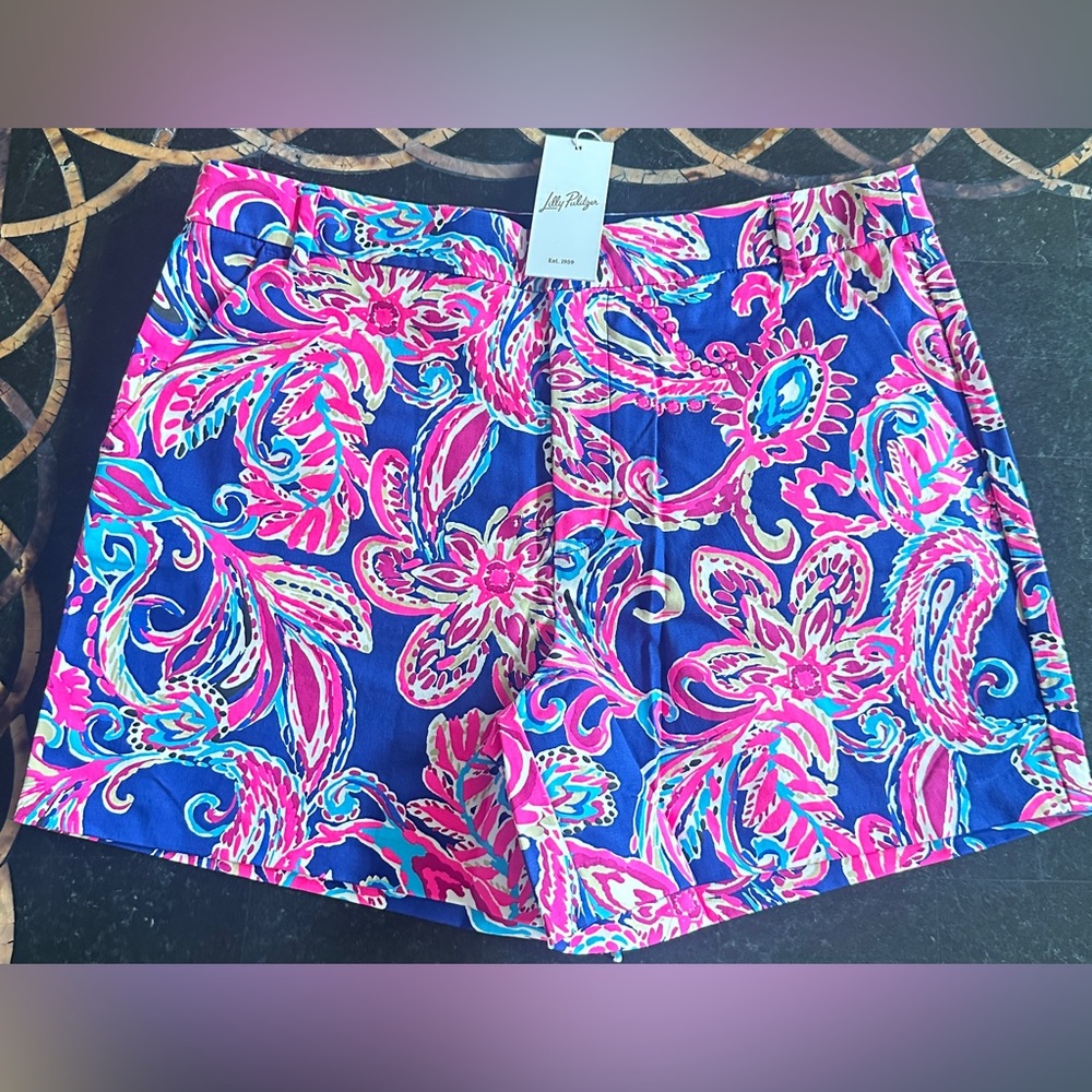 NWT Lilly Pulitzer GRETCHEN High Rise 5” Shorts‎ in Flitting About, Size 12